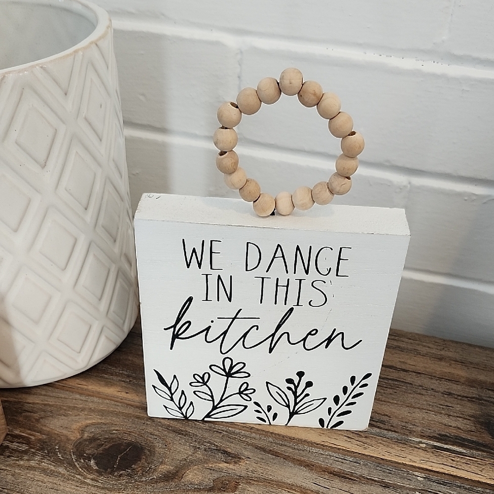 Decorative Kitchen Sign with Beaded Handle